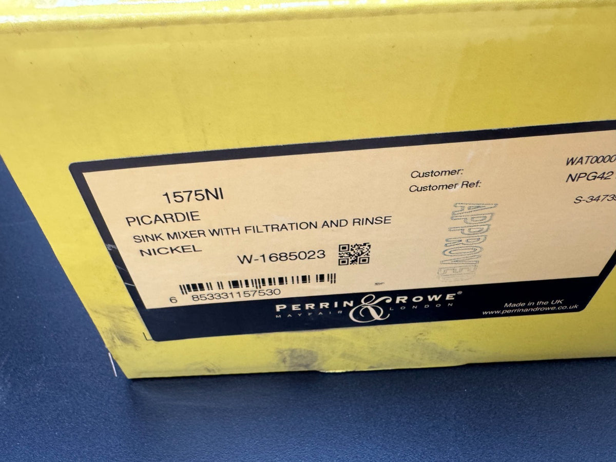 New Perrin & Rowe 1575NI Picarde Sink Mixer tap & Filtration Nickel AX4442
