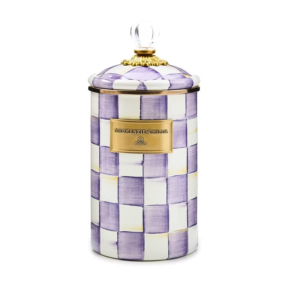NEW Authentic Mackenzie Childs VIOLET CHECK Items tableware IN STOCK kettle