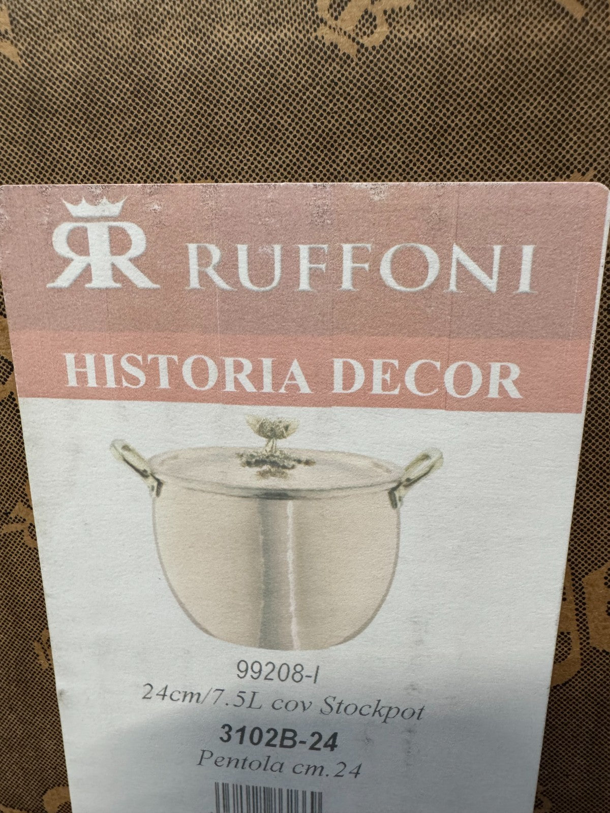 NEW Ruffoni Historia Decor 24cm Stock Pot Copper Pan Hammered 99208 Hestan