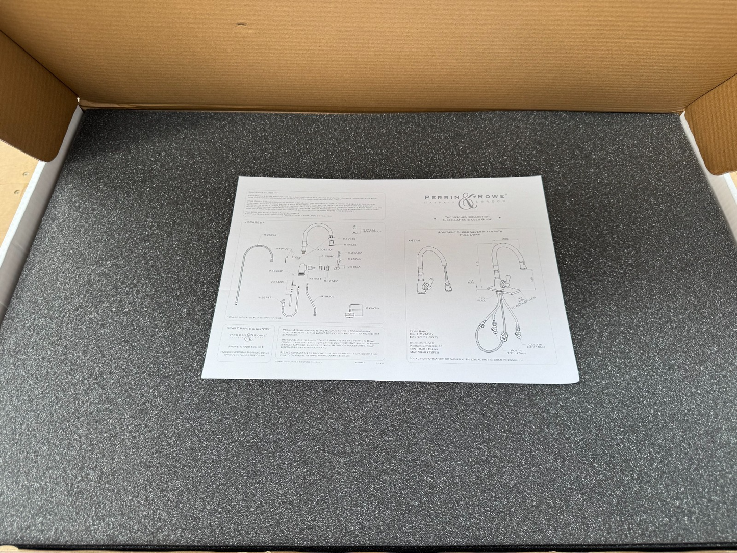 NEW Perrin & Rowe 4744NI Aquitane Provence Mixer Pull down Tap NICKEL AX4307
