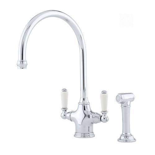 NEW Perrin & Rowe 4360CPWPC Phoenician Kitchen Mixer Tap & Rinse CHROME BR4194