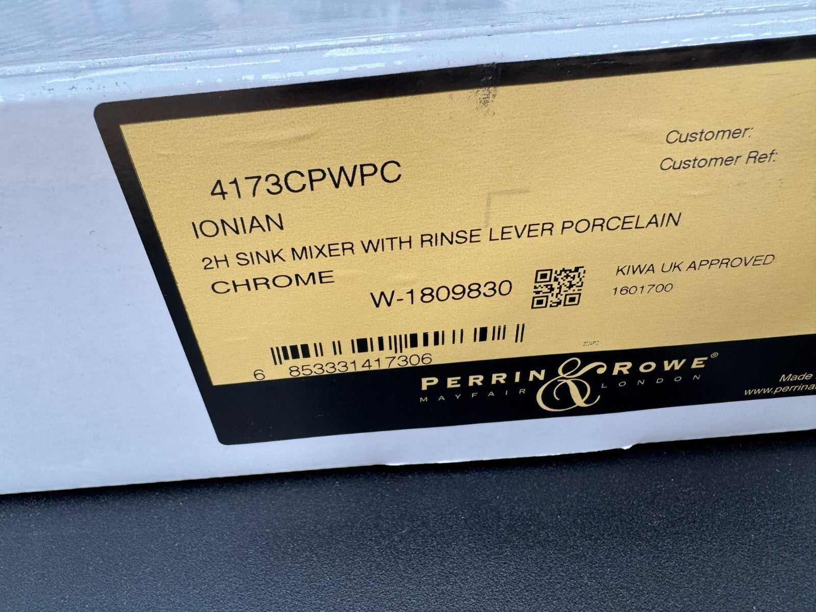 NEW Perrin & Rowe 4173CPWPC Ionian Bridge Kitchen Sink Tap Mixer CHROME BR4297