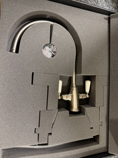 NEW Bidbury & Co Amesbury Pewter Twin Lever Monobloc Kitchen Tap Pewter BR2272