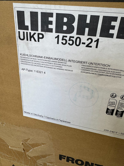 NEW Liebherr UIKP 1550-21 Undercounter Integrated Fridge Refrigerator BR4246