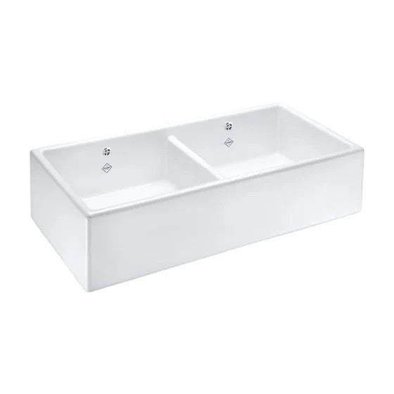 NEW Shaws Of Darwen SCSH900WH Double Basin Sink White BR4399 / BR4420