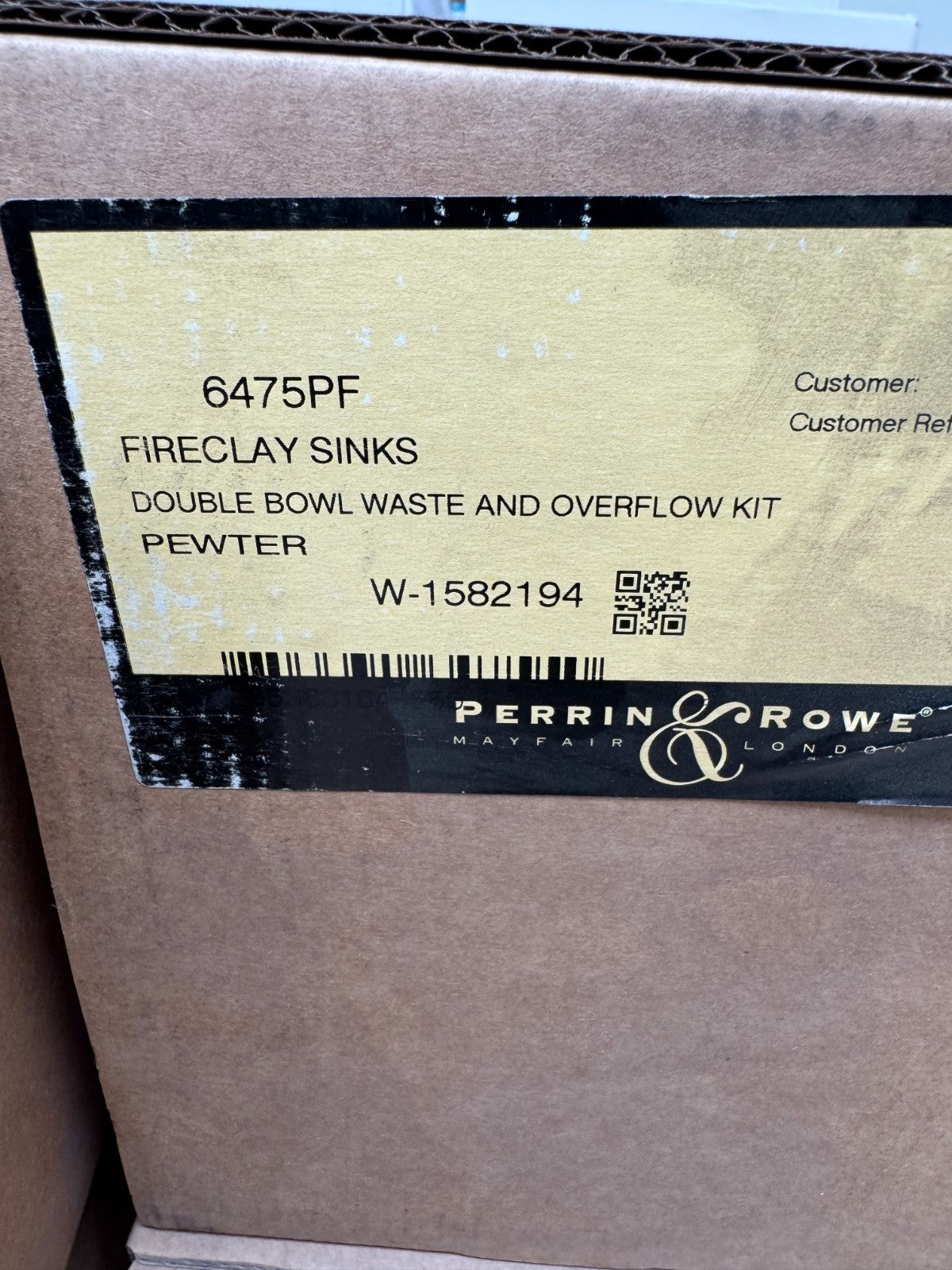NEW Perrin & Rowe 6475PF DOUBLE Bowl sink Waste & overflow PEWTER Kit AX4329