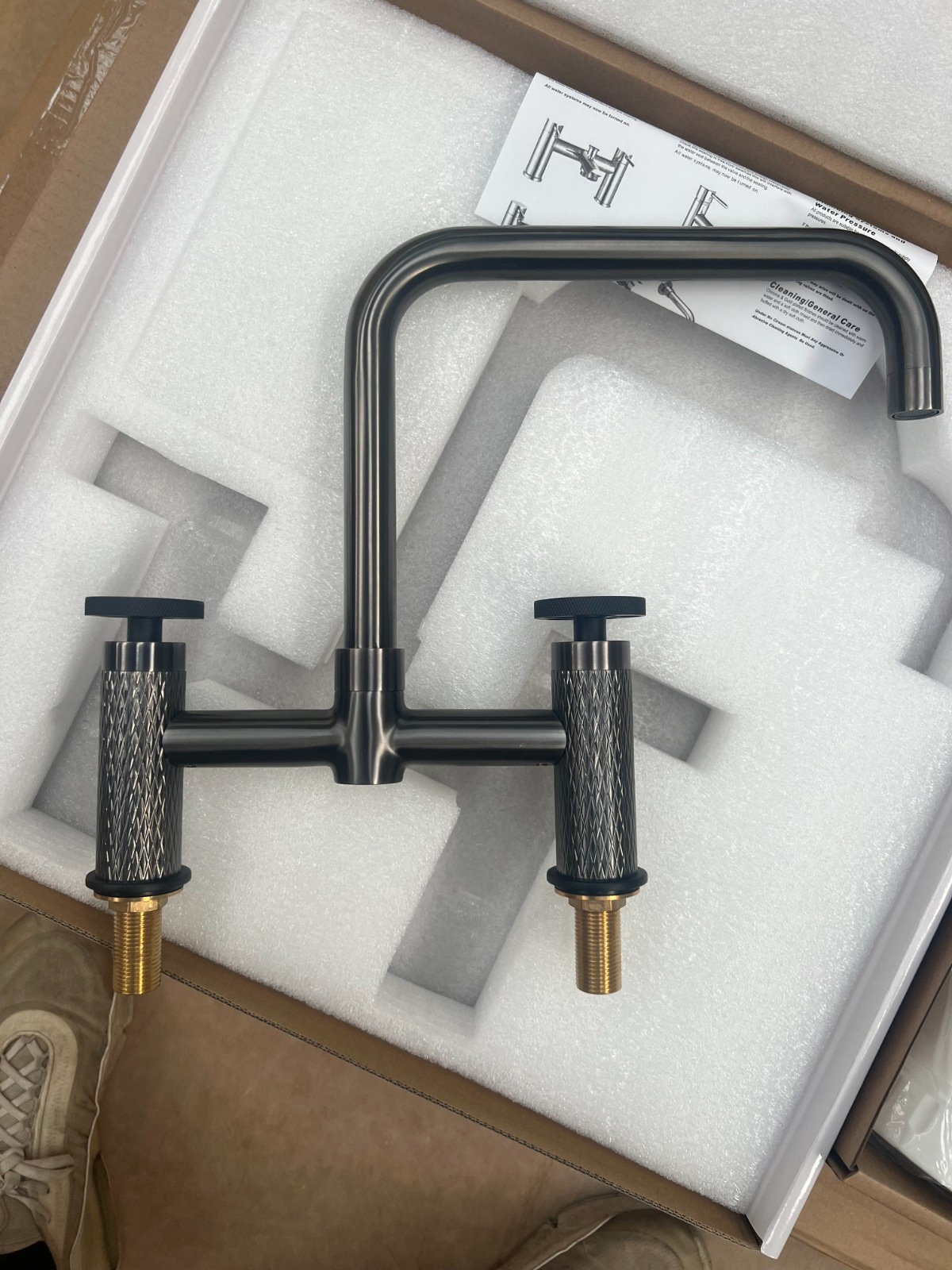 NEW GUNMETAL Quilt Kitchen Mixer tap Victoria plumbing tap factory AX4599