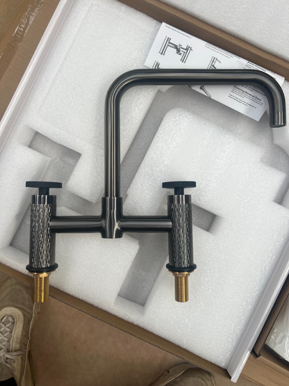 NEW GUNMETAL Quilt Kitchen Mixer tap Victoria plumbing tap factory AX4599