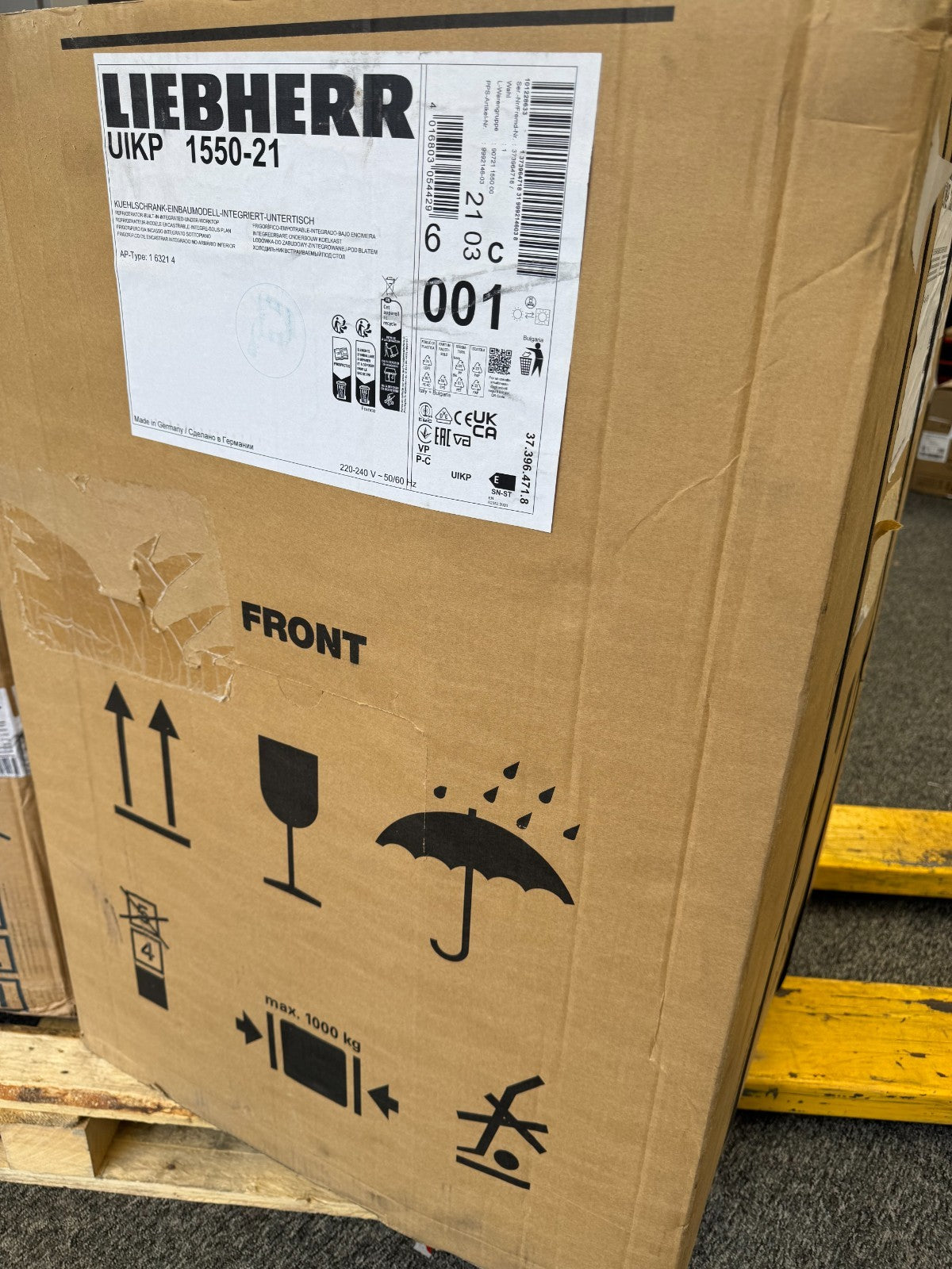 NEW Liebherr UIKP 1550-21 Undercounter Integrated Fridge Refrigerator BR4246