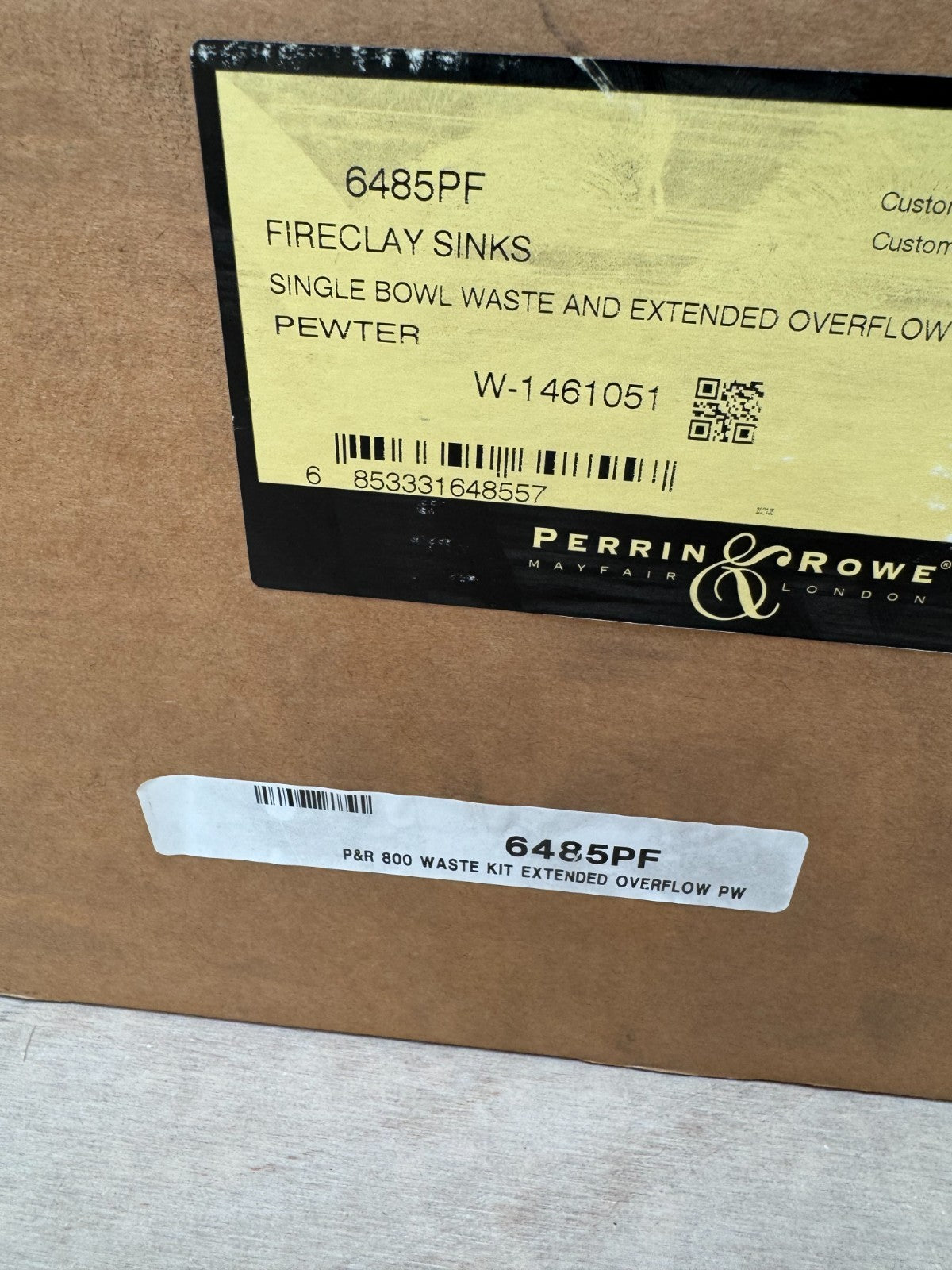 NEW Perrin & Rowe 6485PF SINGLE Bowl sink Waste & overflow PEWTER Kit AX4330