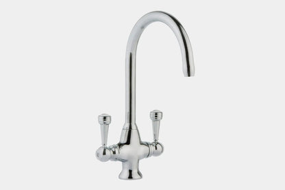 NEW CHROME  Twin Lever round Mixer Carysil Victoria plumbing tap factory AX4586