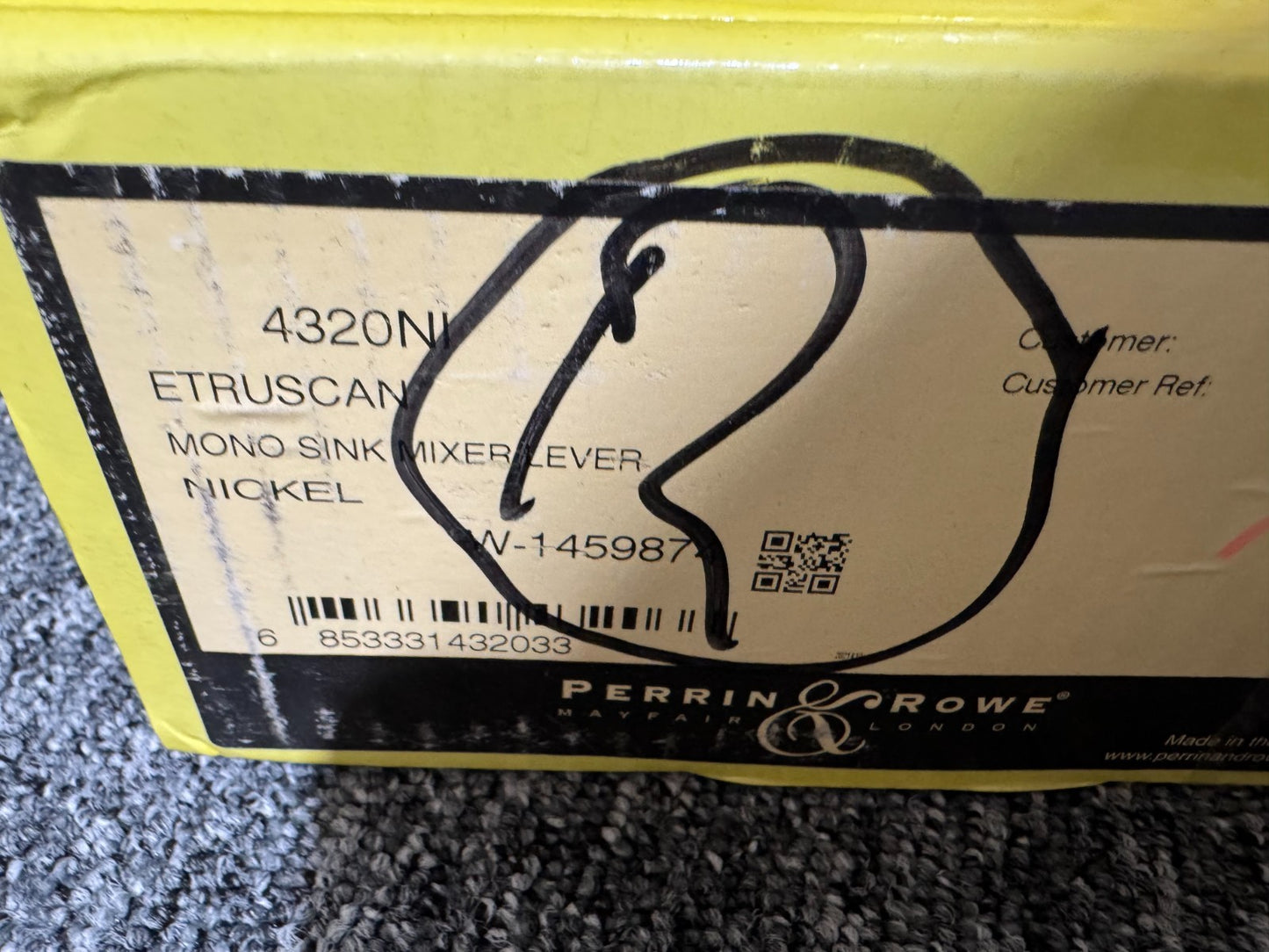 NEW Perrin & Rowe 4320NI Estruscan Kitchen mixer Lever Tap NICKEL BR4186