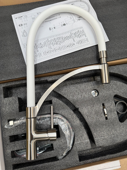 NEW White Steel Spray ESSPOBSWH Hose Mixer Victoria plumbing tap factory AX4556