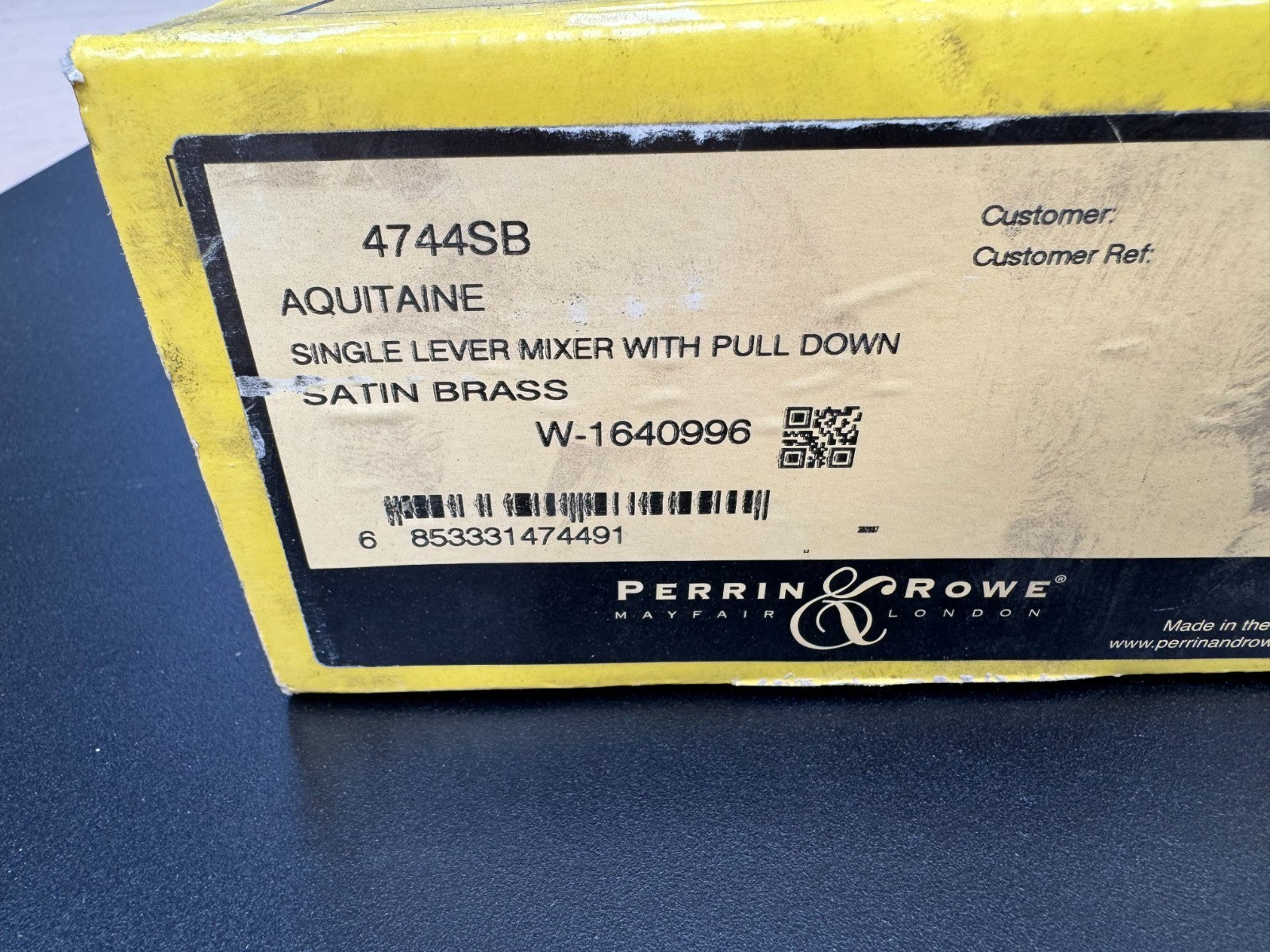 NEW Perrin & Rowe 4744SB Aquitane Provence Kitchen Mixer Tap BRASS AX4306