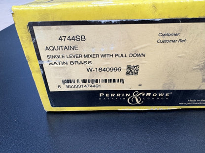 NEW Perrin & Rowe 4744SB Aquitane Provence Kitchen Mixer Tap BRASS AX4306
