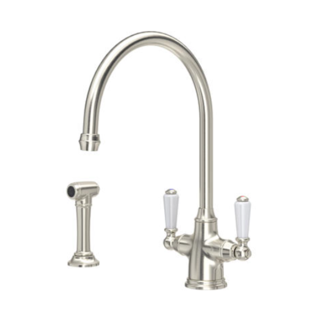 NEW Perrin & Rowe 4360PFWPC Phoenician Kitchen Mixer Tap & Rinse PEWTER BR4193