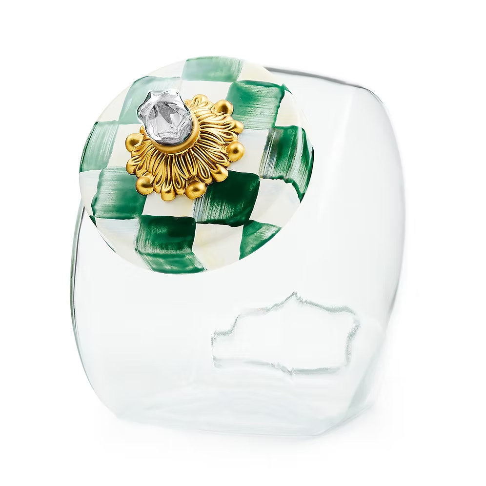 NEW Mackenzie-Childs Sweets Jar With Enamel Check Lid All Colours IN STOCK