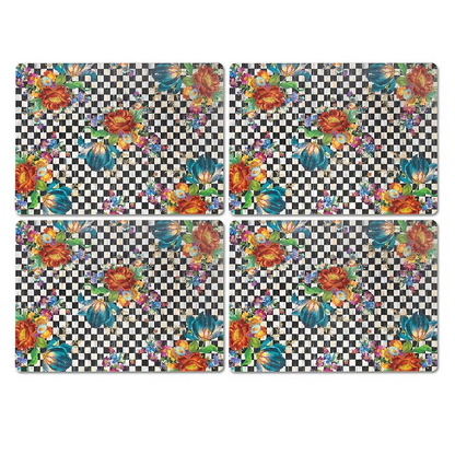 NEW Mackenzie-Childs Courtly Flower Market Cork Back Placemats IN STOCK