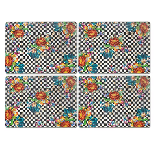 NEW Mackenzie-Childs Courtly Flower Market Cork Back Placemats IN STOCK
