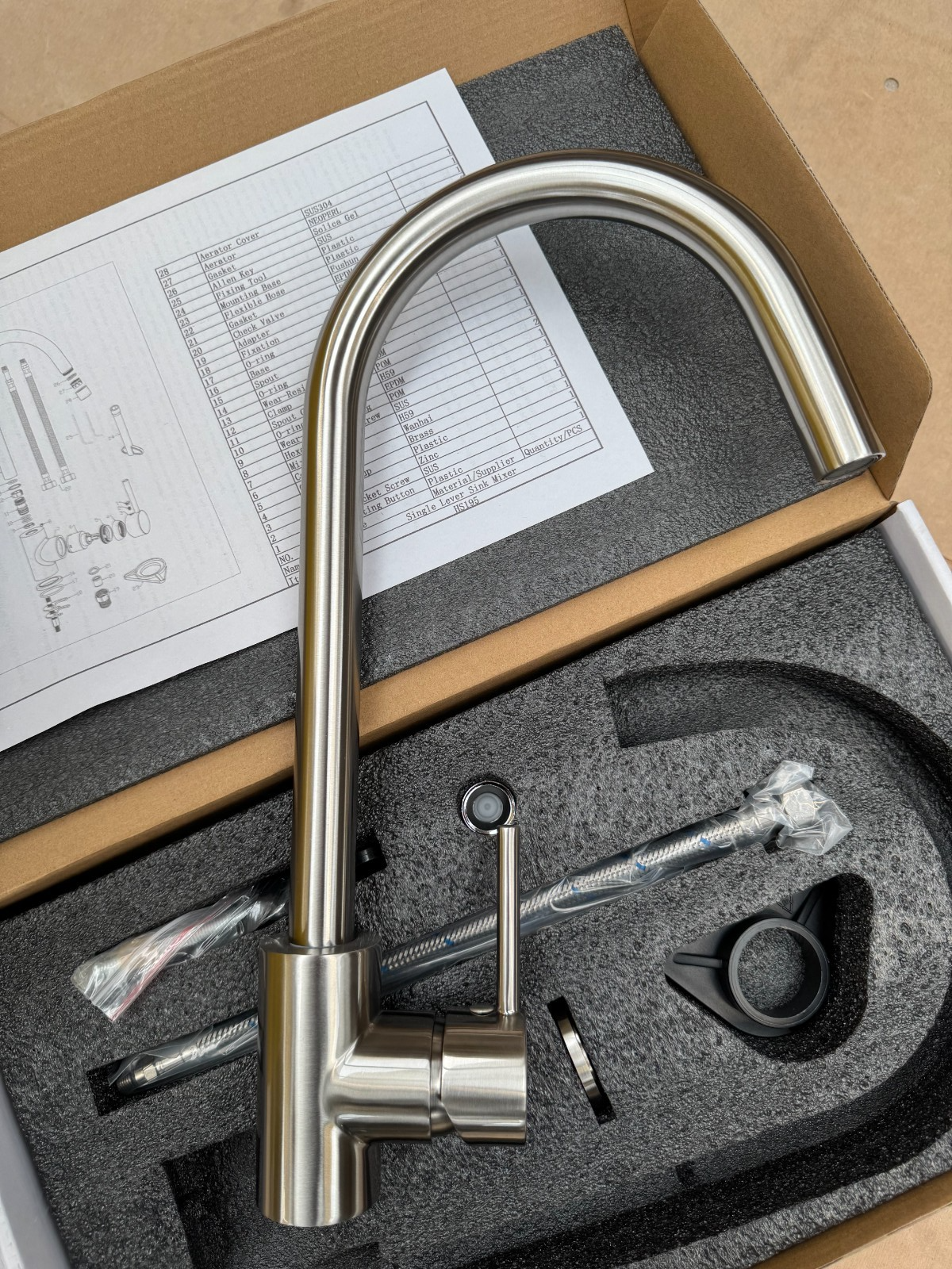 NEW Steel Single Lever round Mixer Carysil Victoria plumbing tap factory AX4565