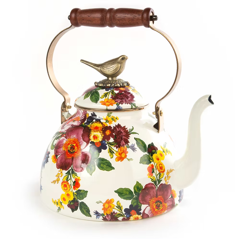 NEW Mackenzie-Childs Flower Market 3 Qt Tea Stove Kettle Limited Edit IN STOCK