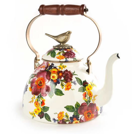 NEW Mackenzie-Childs Flower Market 3 Qt Tea Stove Kettle Limited Edit IN STOCK