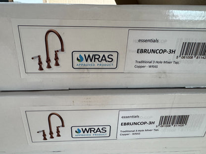 NEW 3 Hole Traditional Copper Kitchen Mixer Victoria plumbing tap factory AX4532