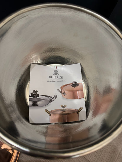 NEW Ruffoni Historia Decor 24cm Stock Pot Copper Pan Hammered 99208 Hestan