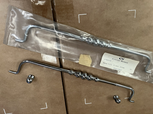 New Clayton Munroe Bead Pull Handle Hardware Kitchen Drawer Antique Chrome 320mm