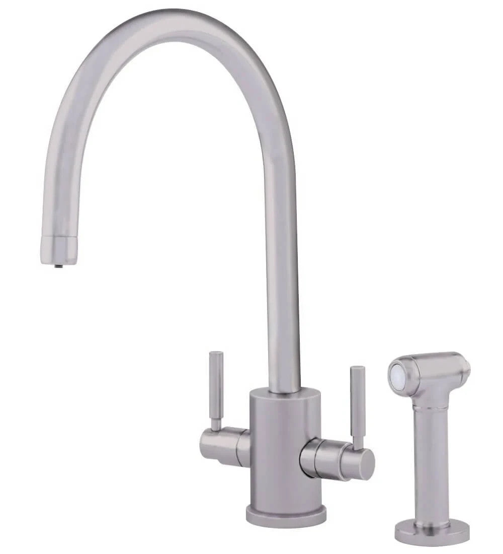 NEW Perrin & Rowe 4312PF Orbiq Kitchen Mixer Tap & Rinse PEWTER BR4188