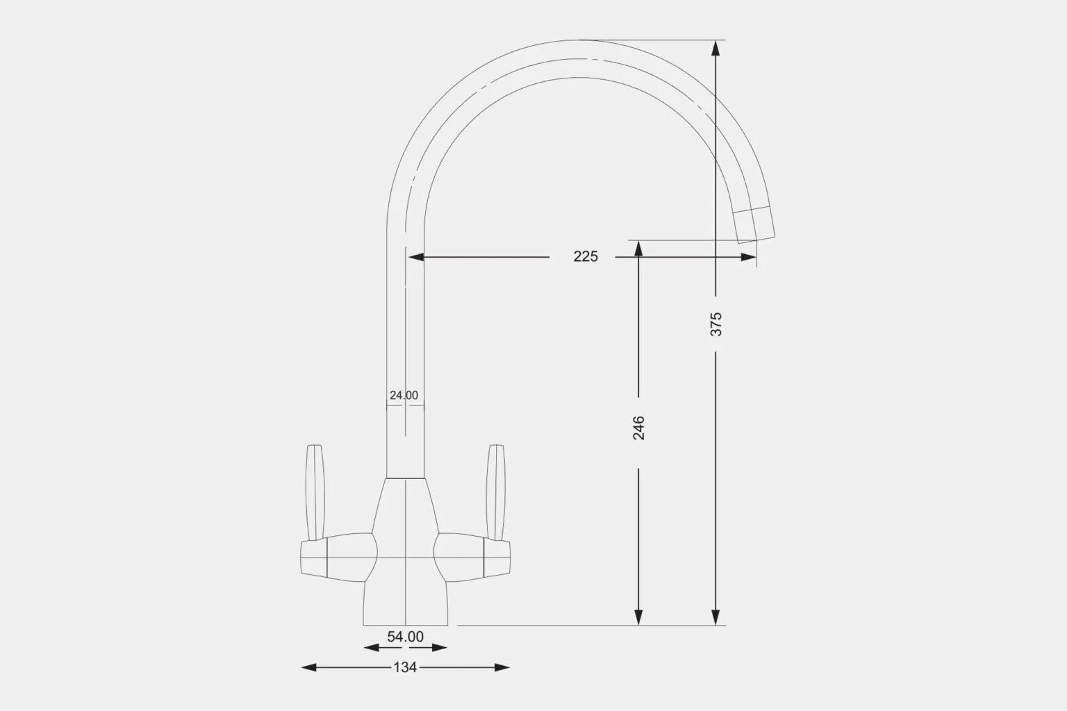 NEW Steel Twin Lever round Mixer Carysil Victoria plumbing tap factory AX4568