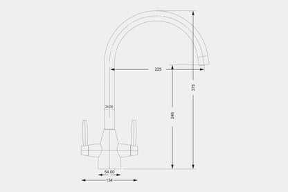 NEW Steel Twin Lever round Mixer Carysil Victoria plumbing tap factory AX4568
