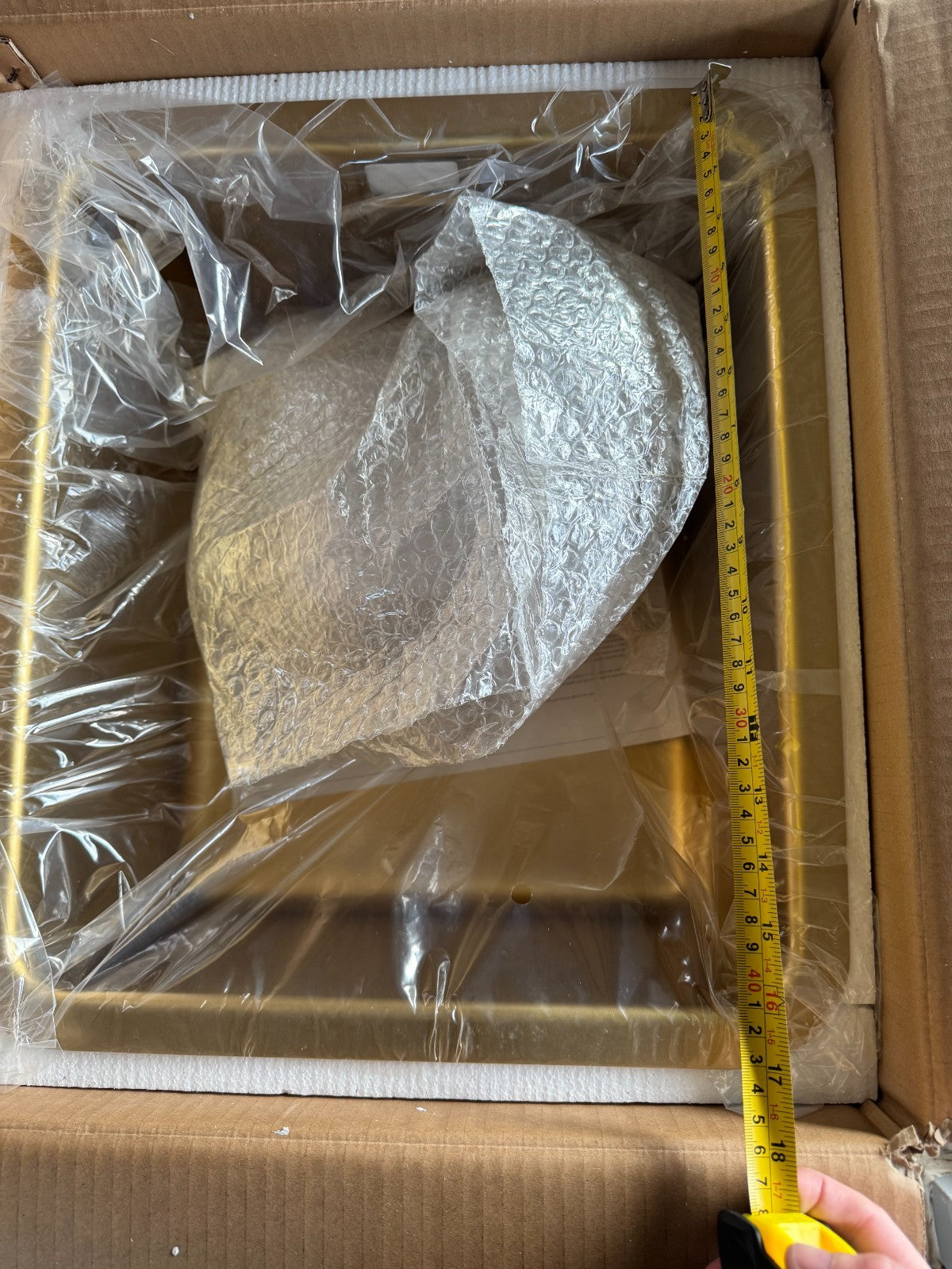 NEW Carysil Essentials UM1023 EPVD3401-BR Single Bowl Sink BRASS / GOLD AX4311