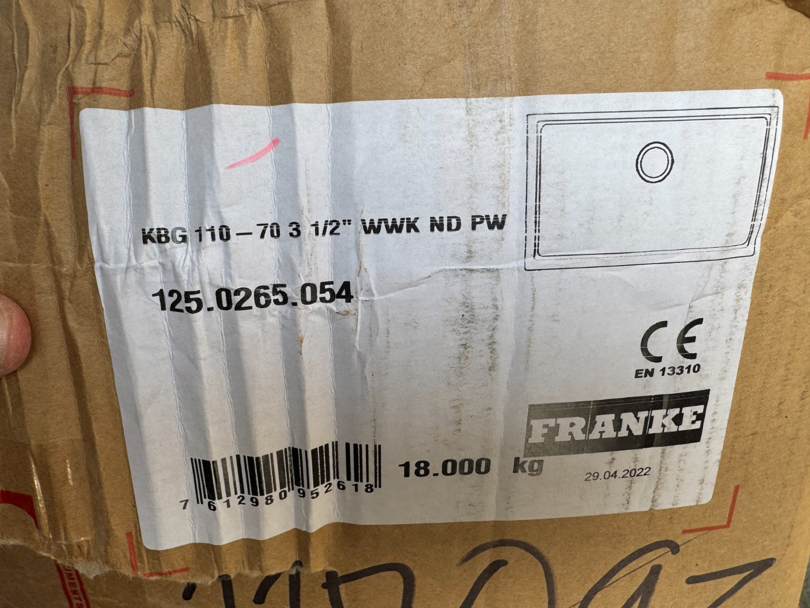 NEW Franke Kubus KBG 110 70 1B Undermount Kitchen Sink Polar White BR4394