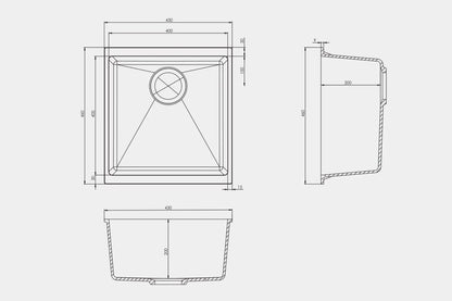 New Gunmetal Grey Single Bowl Composite Kitchen Sink Basin AX4322