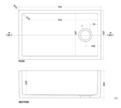 NEW Whitebirk Waddington 30 Ceramic White Kitchen Sink Shaws belfast BR2358