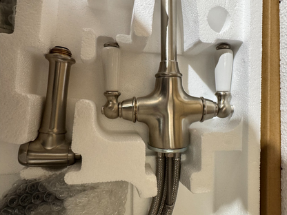 NEW Perrin & Rowe 4360PFWPC Phoenician Kitchen Mixer Tap & Rinse PEWTER BR4193