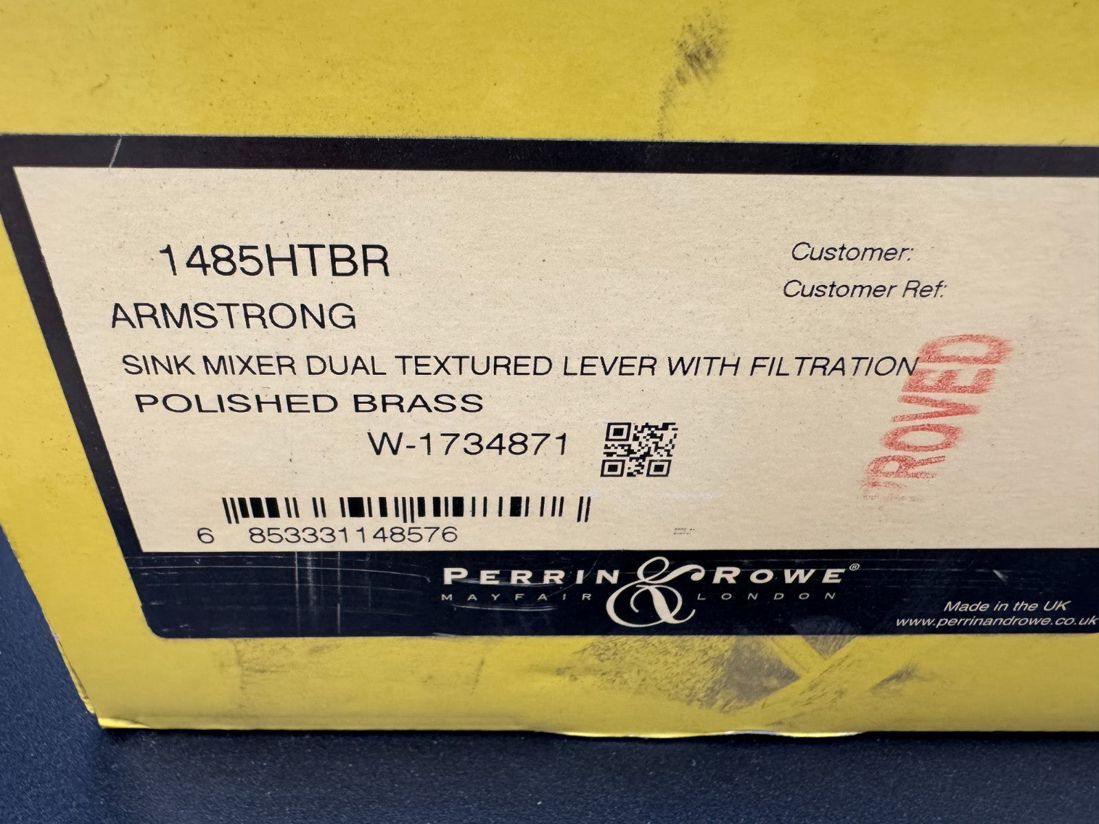 NEW Perrin & Rowe 1485HT Armstrong Sink Mixer with Filtration Tap Brass AX4441
