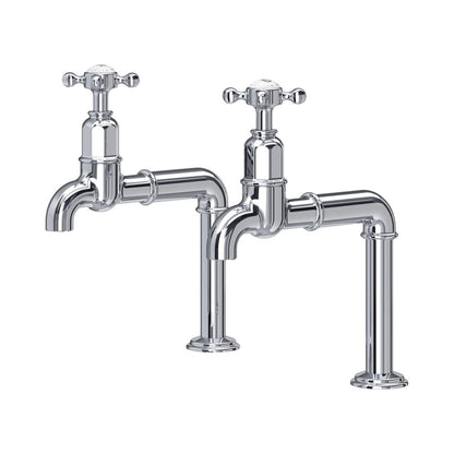 NEW Perrin & Rowe 4338CP Ionian Mayan Cross top Bibcock Taps CHROME AX4434