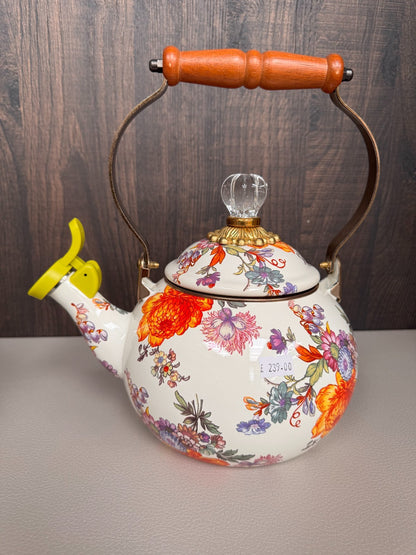 NEW Mackenzie-Childs Flower Market Whistling Stove Kettle Limited Edit IN STOCK