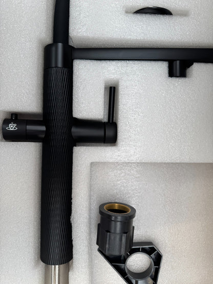 NEW Tap Factory Carysil Quilt Boiling Hot water Tap 4 n 1 twist AX4481 Black