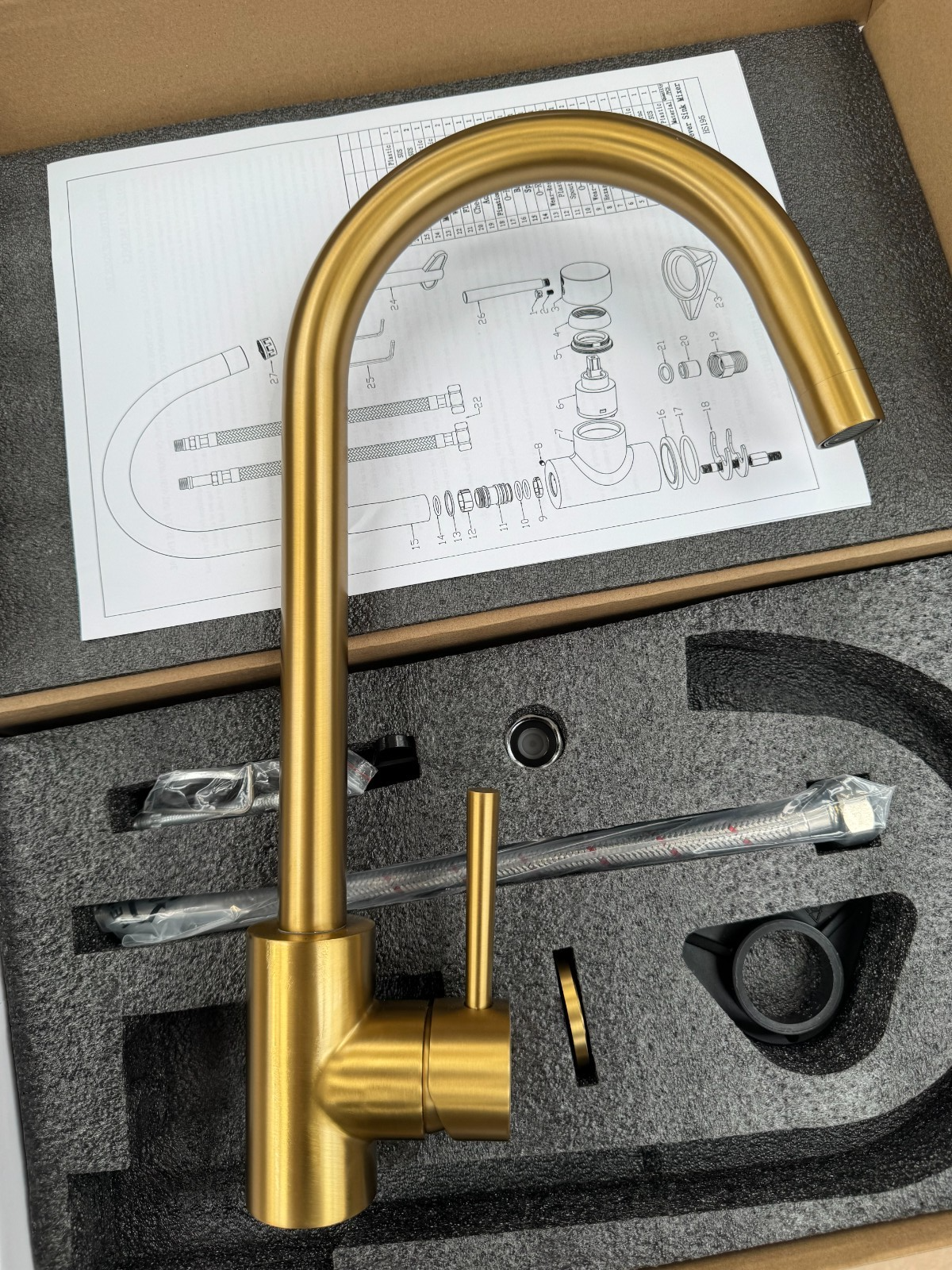 NEW Modern GOLD Brass Kitchen Mixer Victoria plumbing tap factory AX4536