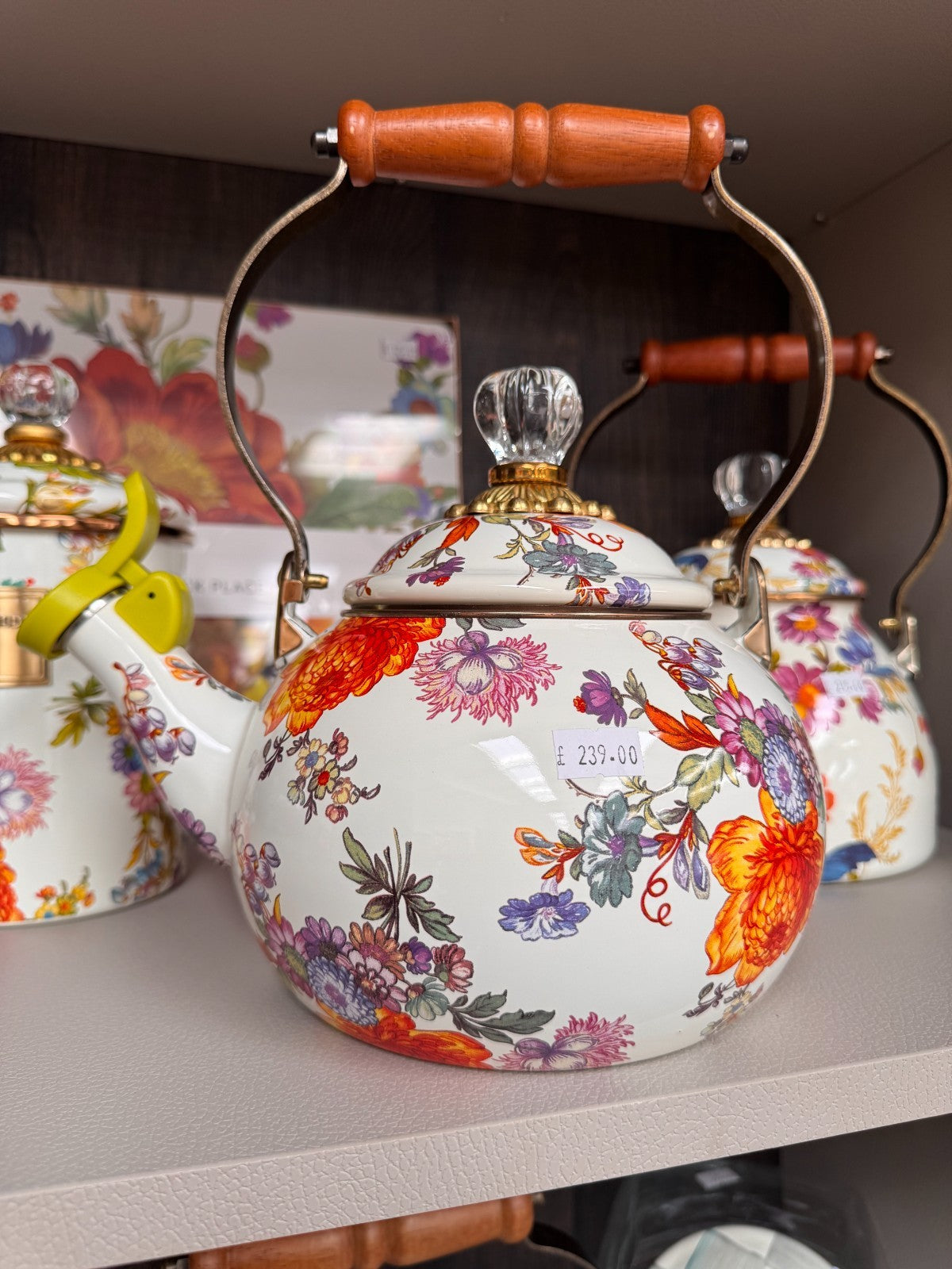 NEW Mackenzie-Childs Flower Market Whistling Stove Kettle Limited Edit IN STOCK