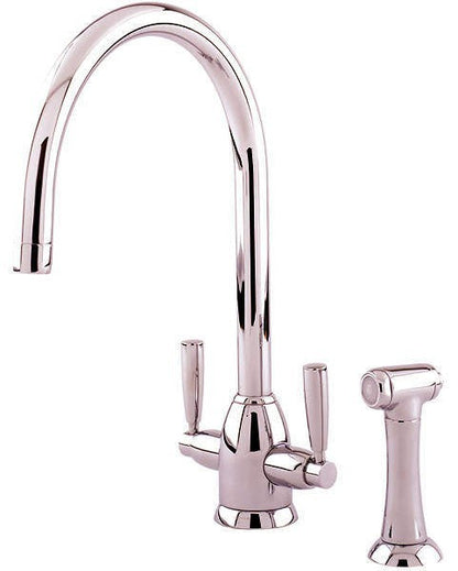 NEW Perrin & Rowe Oberon 4866NI Kitchen Mixer Tap & Rinse NICKEL BR4198