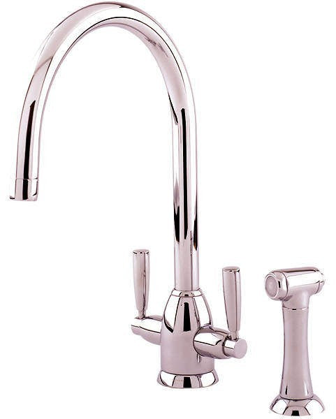 NEW Perrin & Rowe Oberon 4866NI Kitchen Mixer Tap & Rinse NICKEL BR4198