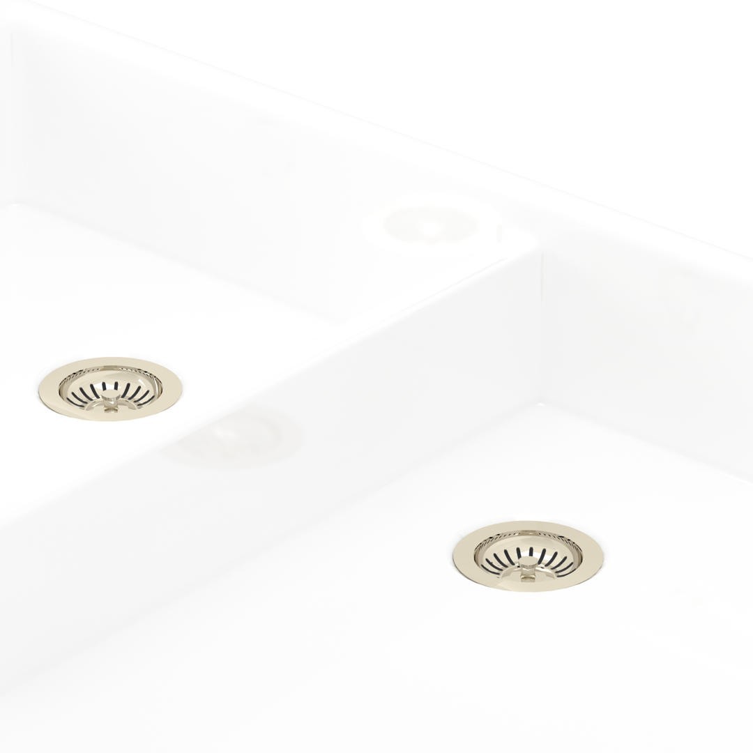NEW Perrin & Rowe 6490NI DOUBLE Bowl sink Waste NO overflow NICKEL AX4331