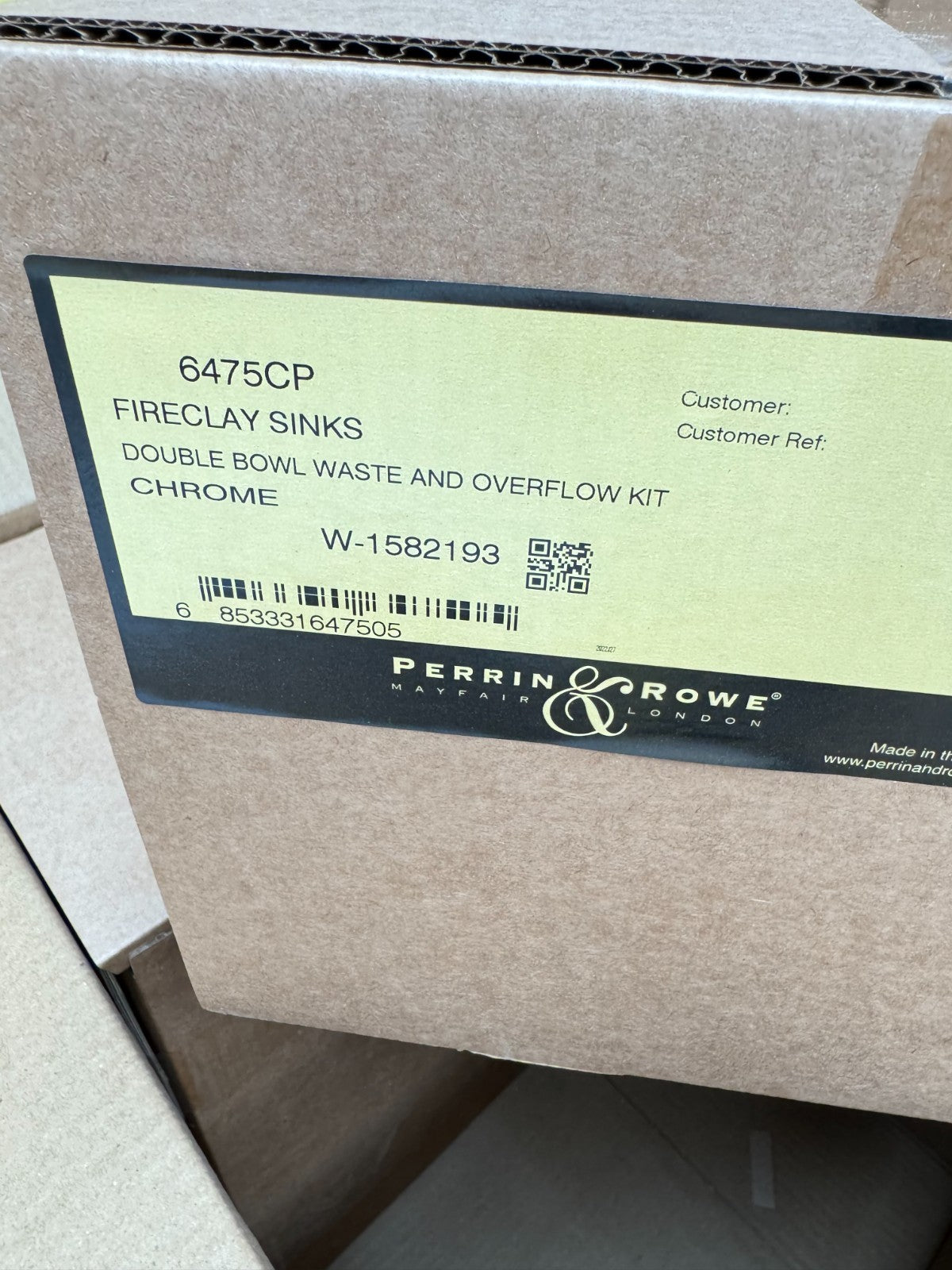 NEW Perrin & Rowe 6475CP DOUBLE Bowl sink Waste & overflow CHROME Kit AX4328