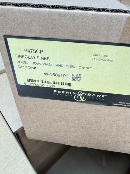 NEW Perrin & Rowe 6475CP DOUBLE Bowl sink Waste & overflow CHROME Kit AX4328