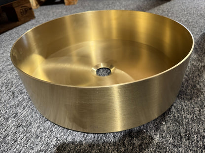 NEW Gessi 316 Brushed Brass Bathroom Round Counter top washbasin Sink  tap BR954