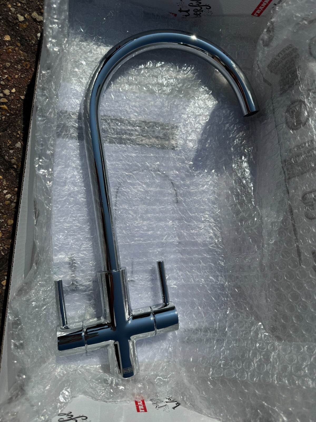 New Franke Hestia 115.0567.654 J Spout Chrome Kitchen Tap Lever BR2307
